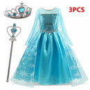 Girls Elsa Costume Frozen Princess Dress Snow Queen Party Gown
