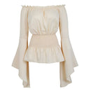 Boho Blouse Renaissance Peasant Off Shoulder Medieval Corset Top