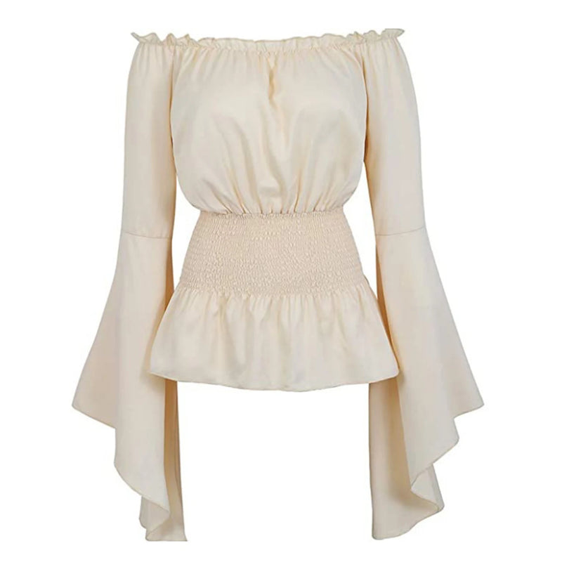 Boho Blouse Renaissance Peasant Off Shoulder Medieval Corset Top