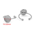 10pcs Adjustable Stainless Steel Ring Settings Blank Base For Jewelry