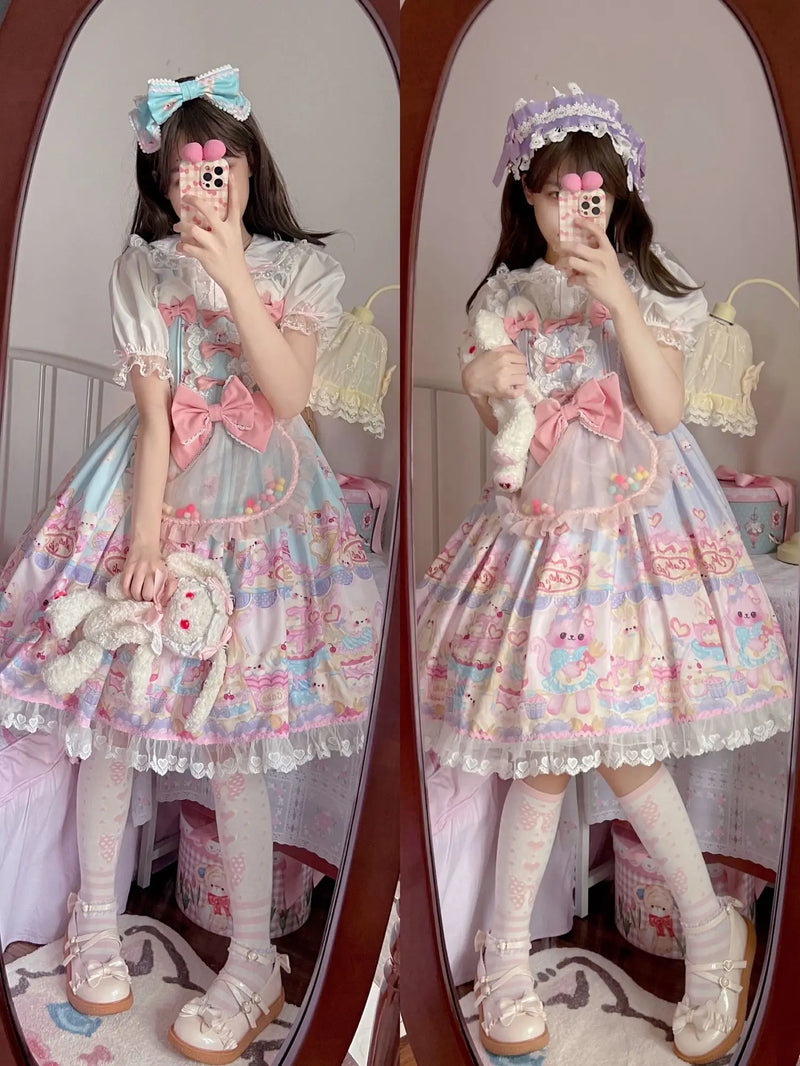 Sweet Lolita Dress Vintage Gothic Sleeveless Summer Princess JSK