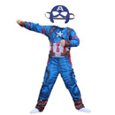 Captain America Kids Cosplay Costume Jumpsuit Mask Superhero Role Play