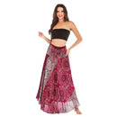 Boho Maxi Skirt Women Vintage Two Way Wear Beach Dress Skirt