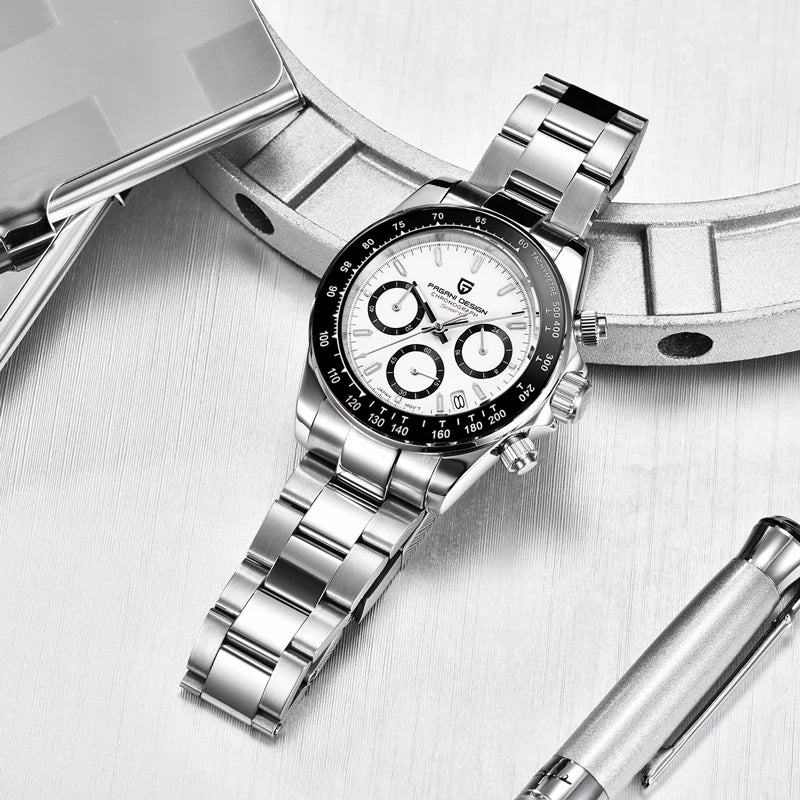 PAGANI DESIGN Men's Luxury Quartz Watch Chronograph Waterproof VK63