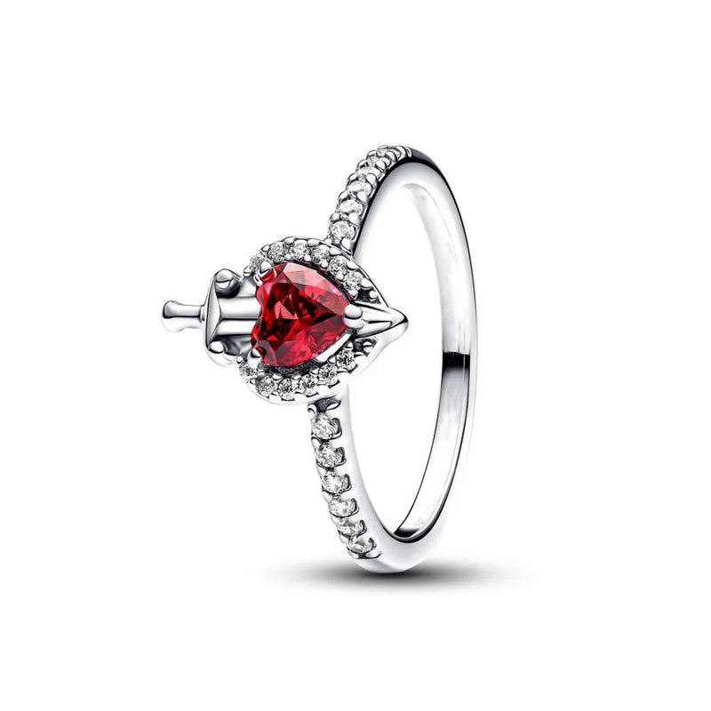 Disney Pink Bow Heart Ring Sparkling Double Heart Design For Women
