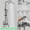 Rozin Black Digital Shower Faucet Set Rainfall Mixer Tap Bathroom