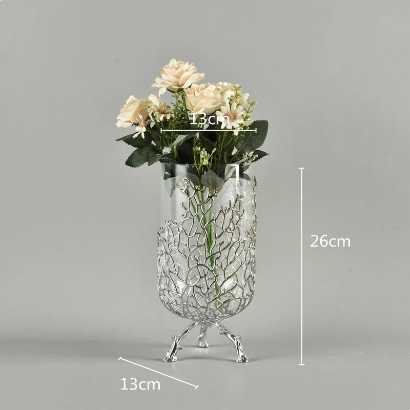 Imitation Coral Ornaments Resin Crystal Metal Tree Ocean Decor Figurines