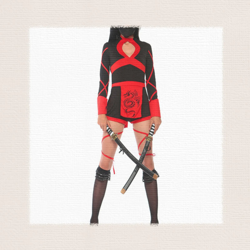 Women Ninja Costume One-piece Anime Samurai Cosplay Jumpsuit Uniform