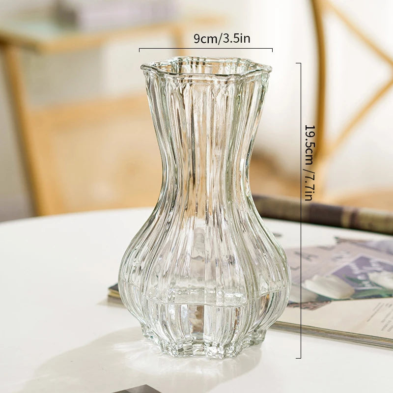 Creative Transparent Glass Flower Vase For Fresh Lily Rose Arrangements