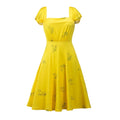 La La Land Mia Cosplay Costume Yellow Summer Dress Sleeveless Skirt