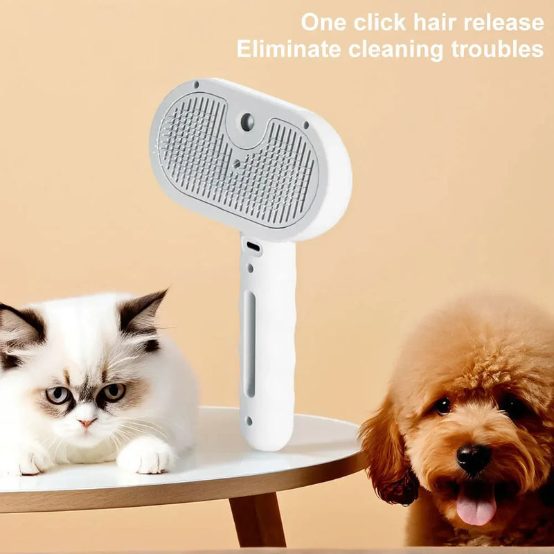 3 In 1 Cat Steam Brush Hair Removal Comb For Shedding Grooming
