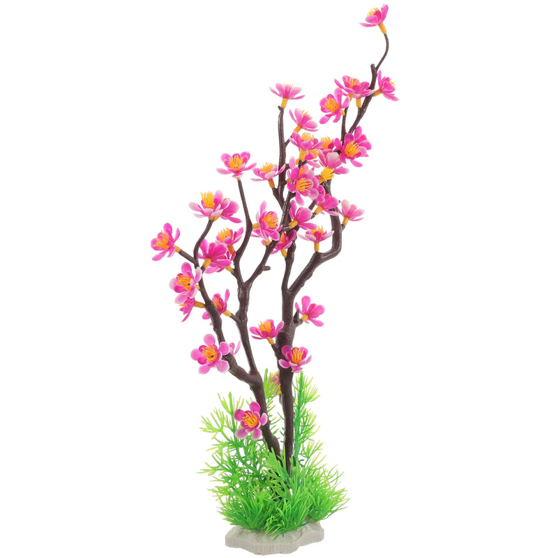 Aquarium Plum Blossom Decor Realistic Fake Underwater Plant Accessory