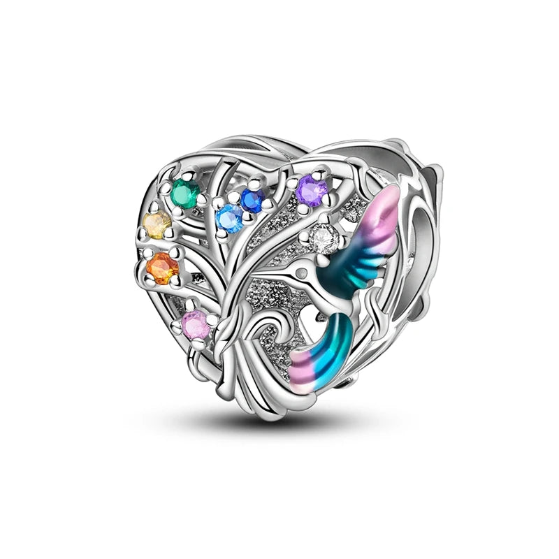 925 Silver Charm Pendant Animal Firefly Butterfly Dragonfly Beads