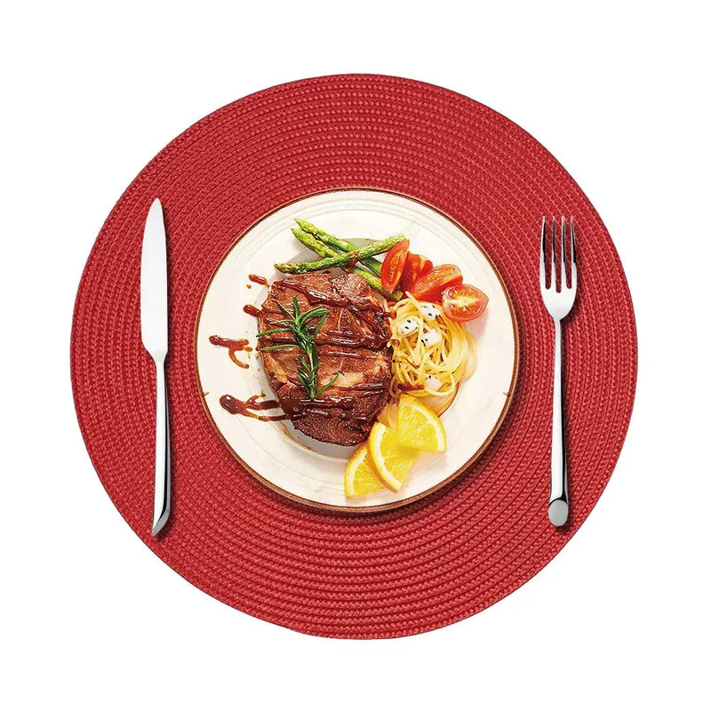 Round Dining Table Placemat 38cm Biodegradable Woven Insulation Mat