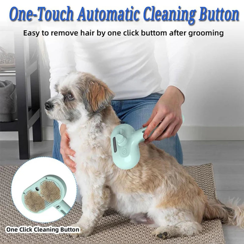 Steam Spray Dog Grooming Brush For Gentle Pet Hair Care