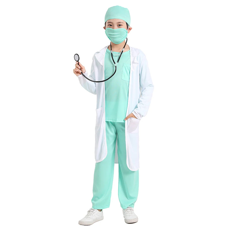 Kids Doctor Costume Surgeon Uniform For Boys Hospital Role Play