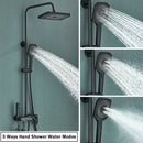 Rozin Black Digital Shower Faucet Set Rainfall Mixer Tap Bathroom