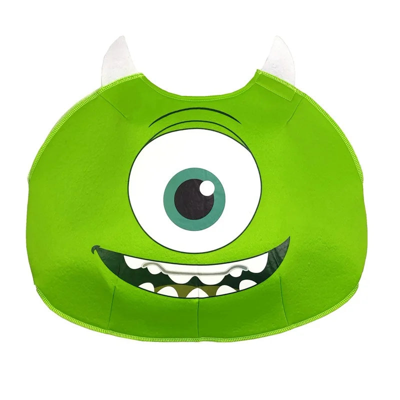 Kids Monster Costume Green Big Eye Cartoon Character Jumpsuit With Hat