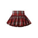 Girls Plaid Skirt Summer A-line High Waist College Style Short Skirt
