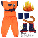 Goku Cosplay Costume Full Set Vest Belt Wristbands For Kids Adults