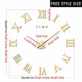 MCDFL Luxury 3D Wall Clock For Living Room Kitchen Bedroom Decor