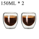 Double Wall Borosilicate Glass Mug Set Heat Resistant Tea Coffee Cups
