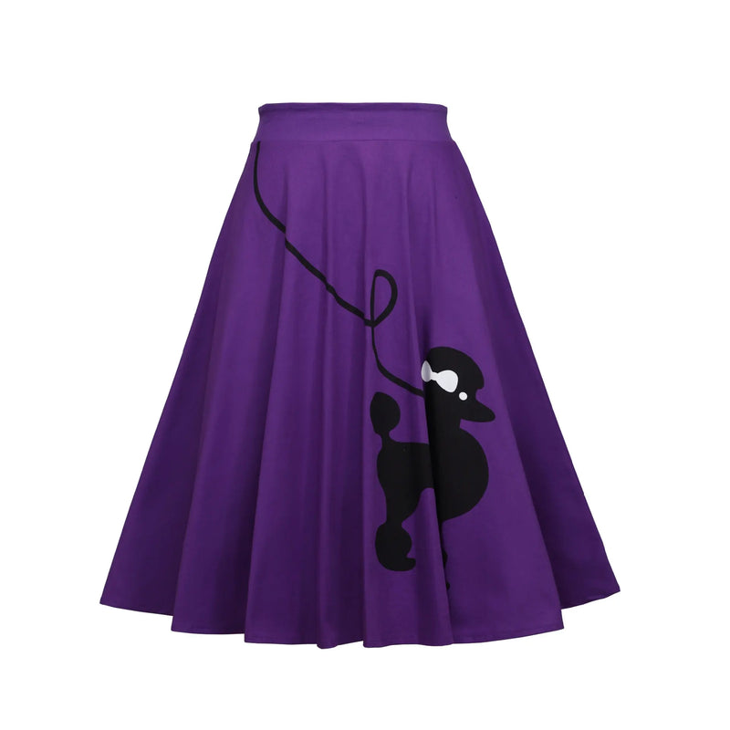 Vintage Skirt Women 50s 60s Summer Pinup Poodle Retro Rockabilly Style