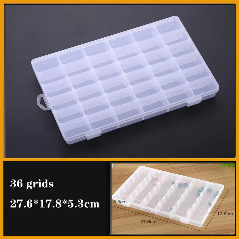 Plastic Organizer Box Clear Compartment Storage For Jewelry Tools