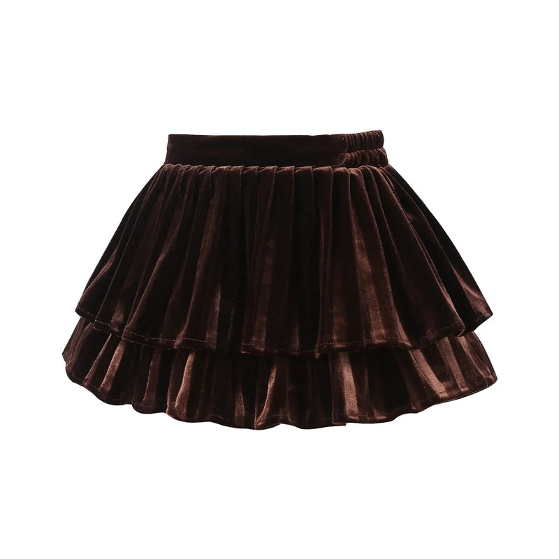 Girls Plaid Skirt Summer A-line High Waist College Style Short Skirt