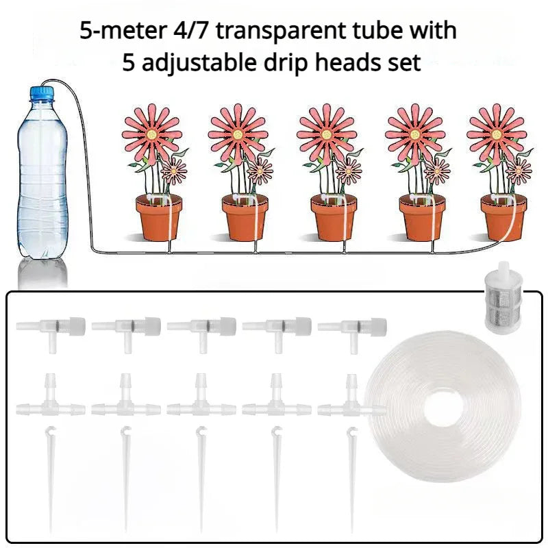 Automatic Plant Watering System Adjustable Drip Irrigator For Balcony Gardens