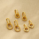 Twisted Circle Hoop Earrings Gold Plated Double Geometric Mini Hoops