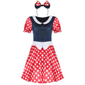 Minnie Mouse Dress Costume Women Summer Cartoon Outfit With Headband Set