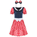 Minnie Mouse Dress Costume Women Summer Cartoon Outfit With Headband Set