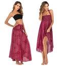 Boho Maxi Skirt Women Vintage Two Way Wear Beach Dress Skirt