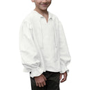 Boys Medieval Dress Shirt Cotton Long Sleeve Ruffled O-Neck Shirt