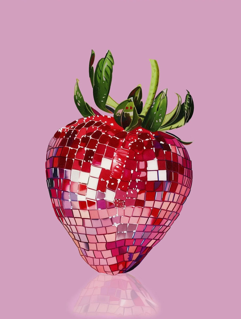 Retro Fruit Disco Ball Poster Citrus Apple Strawberry Canvas Art