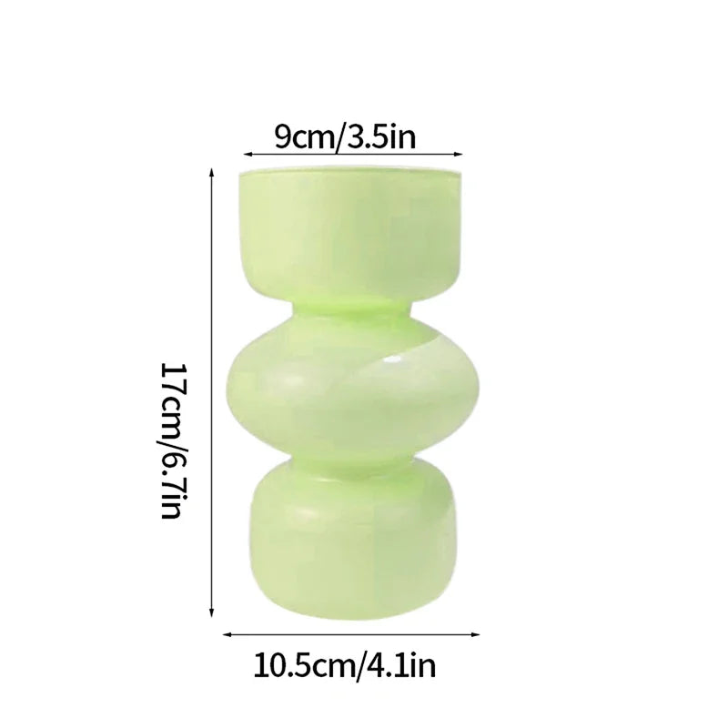 Modern Pink Glass Vase Hydroponic Flower Vase For Home Decor