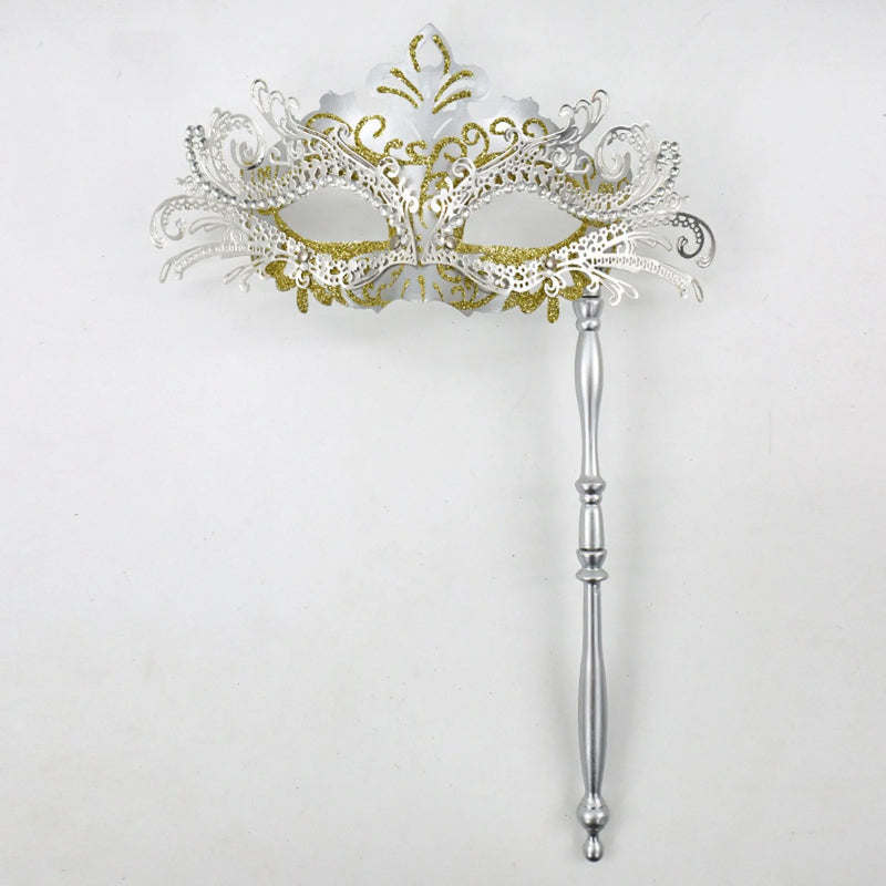Venetian Masquerade Mask With Holding Stick For Womens Party