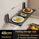 Folding Spice Rack Wide Hanging Kitchen Organizer With Hooks Storage