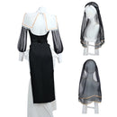 Nun Cosplay Costume Women Black Uniform Dress Halloween Masquerade