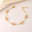 Five-petal Flower Bracelet Gold Color Chain Friendship Jewelry For Women