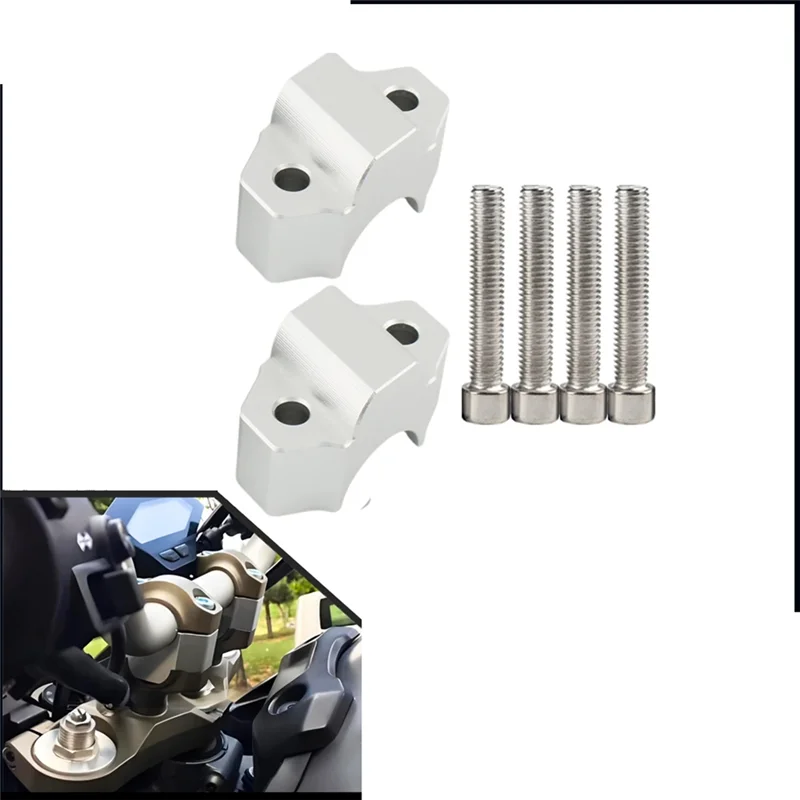Handlebar Riser Clamp Extend Adapter For XSR900 Motorcycle Silver