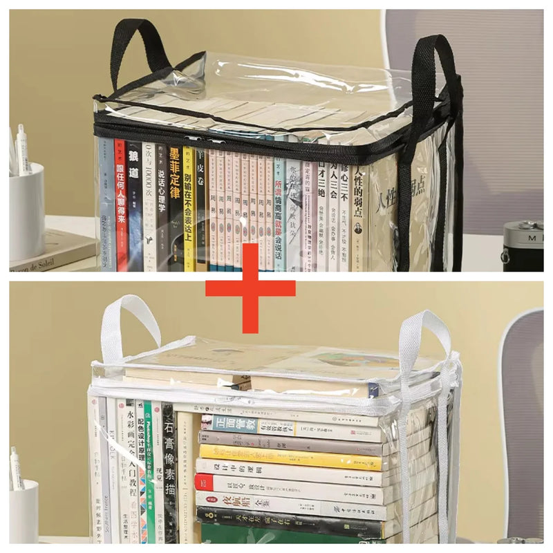 Foldable Book Box Transparent Waterproof Organizer For Home And Classroom