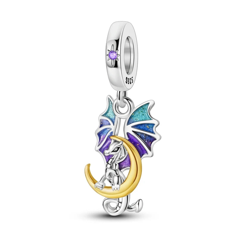 925 Silver Charm Pendant Animal Firefly Butterfly Dragonfly Beads