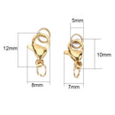 20 Sets Stainless Steel Lobster Clasps With Jump Rings Various Sizes
