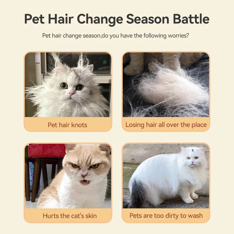 ROJECO Electric Pet Hair Removal Brush With Steam Spray For Dogs Cats