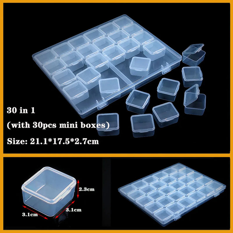Plastic Organizer Box Clear Compartment Storage For Jewelry Tools