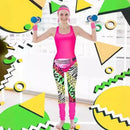 Pink Retro 1980s Women's Sportswear Set 7-Piece Glamorous Design