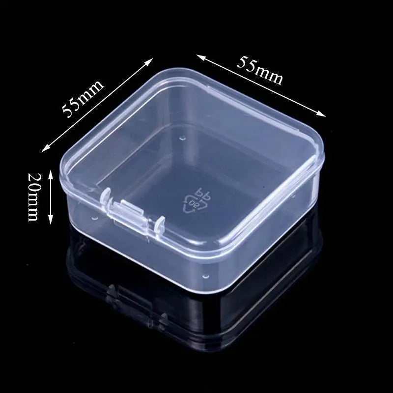 Mini Translucent Storage Box Rectangular Dustproof Jewelry Case Container