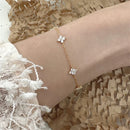 Crystal Flower Stainless Steel Bracelet Elegant Korean Style Jewelry